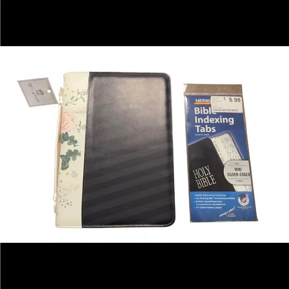 Floral black Bible case NEW Bible index tabs NEW